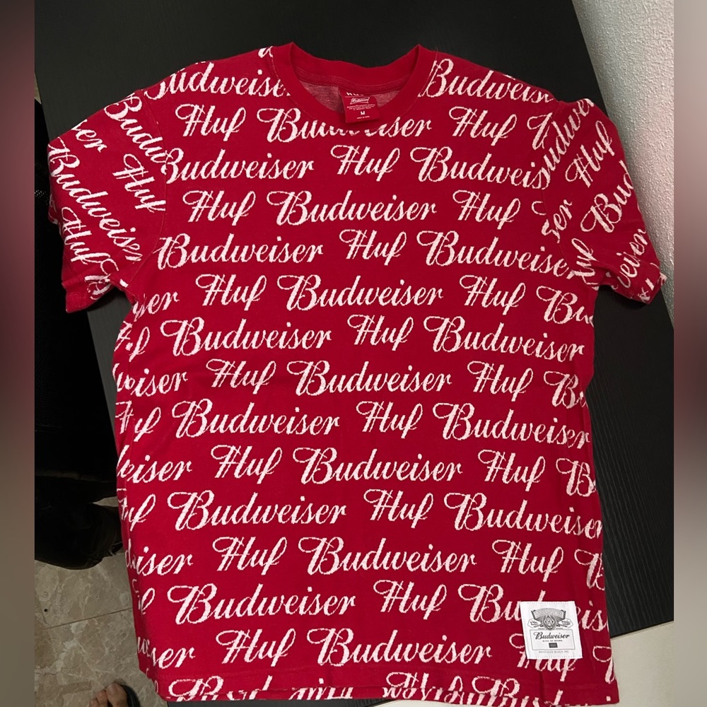 HUF x Budweiser Allover Crewneck Tee - Men’s Size M - Limited Edition Unworn